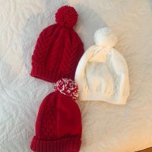 Red and White winter hats
